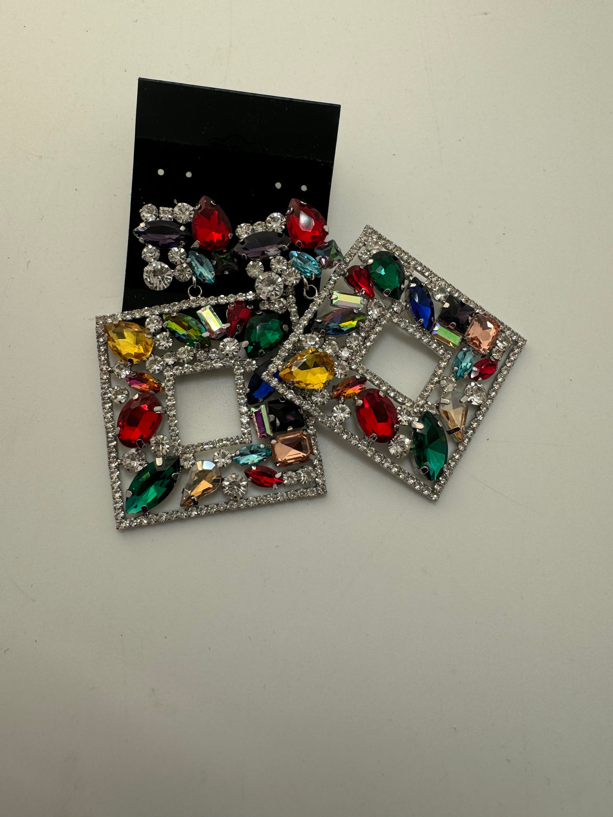 Multicolored Square Earrings