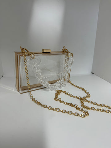 Clear Bag with Gold Trim
