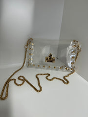 Clear Cross body with Gold Accents